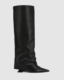 Womens | Stated Leather Boot | Black