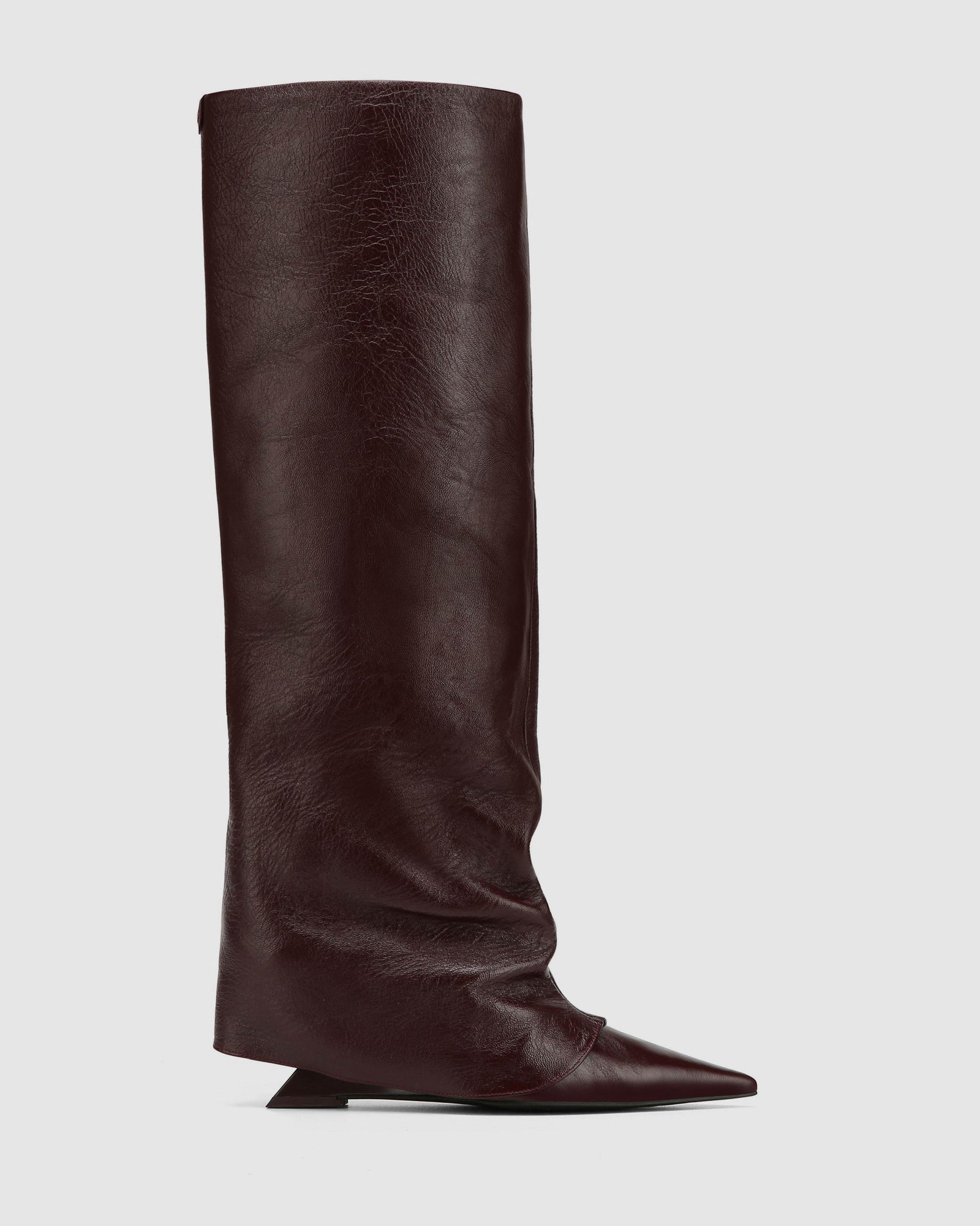 Womens | Stated Leather Boot | Burgundy