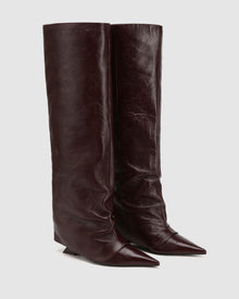 Womens | Stated Leather Boot | Burgundy