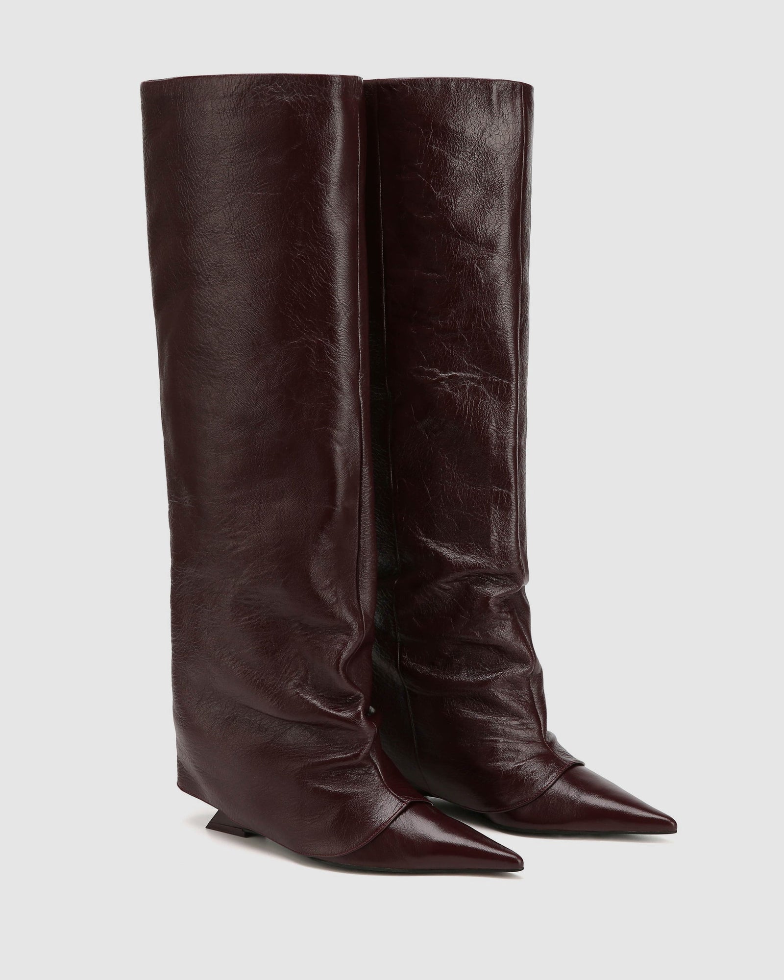 Womens | Stated Leather Boot | Burgundy