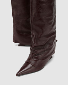 Womens | Stated Leather Boot | Burgundy