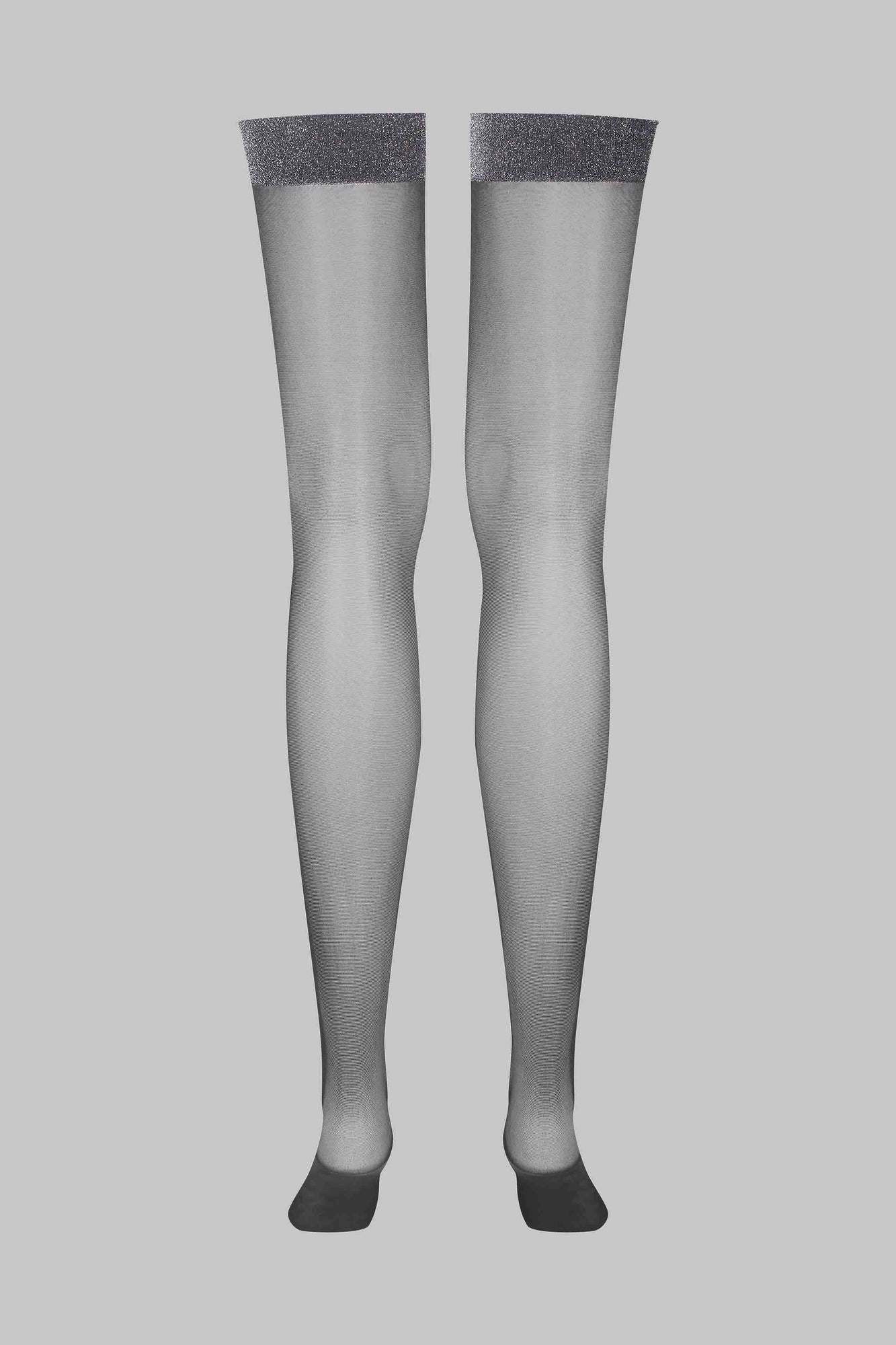 Lurex Garter Stockings - 20D | Black