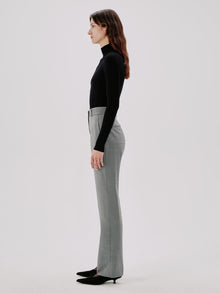 Another Tomorrow Straight Leg Trouser in Black – Wool Women's Trousers
