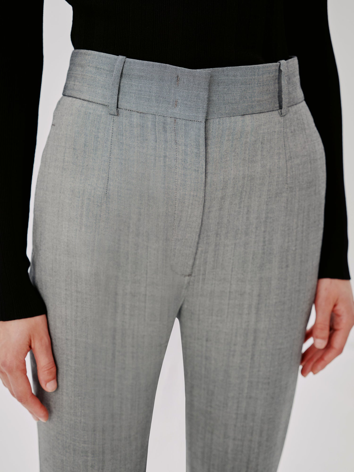 Another Tomorrow Straight Leg Trouser in Black – Wool Women's Trousers