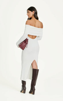 Ravine Rib Midi Dress - II | Ivory