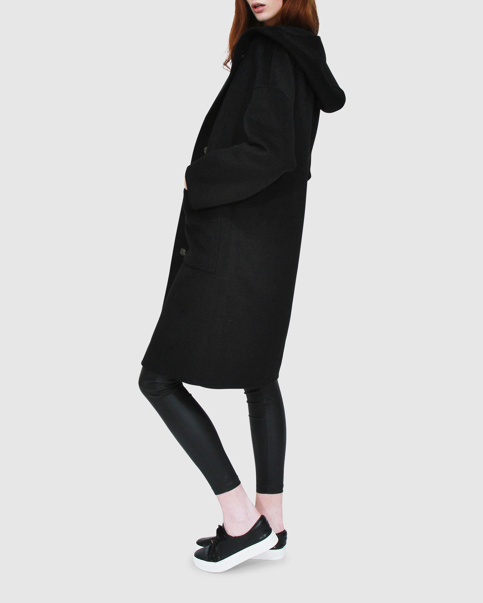 Sunday Morning Hooded Coat | Women | Black