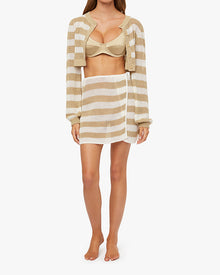 Crochet Beach Cardigan | Pale Gold/Off White
