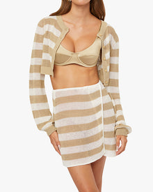 Crochet Beach Cardigan | Pale Gold/Off White
