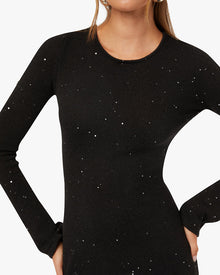 Open Back Knit Mini Dress | Black