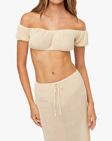 Crochet Puff Sleeve Scrunchie Top | Sandshell