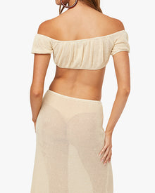 Crochet Puff Sleeve Scrunchie Top | Sandshell