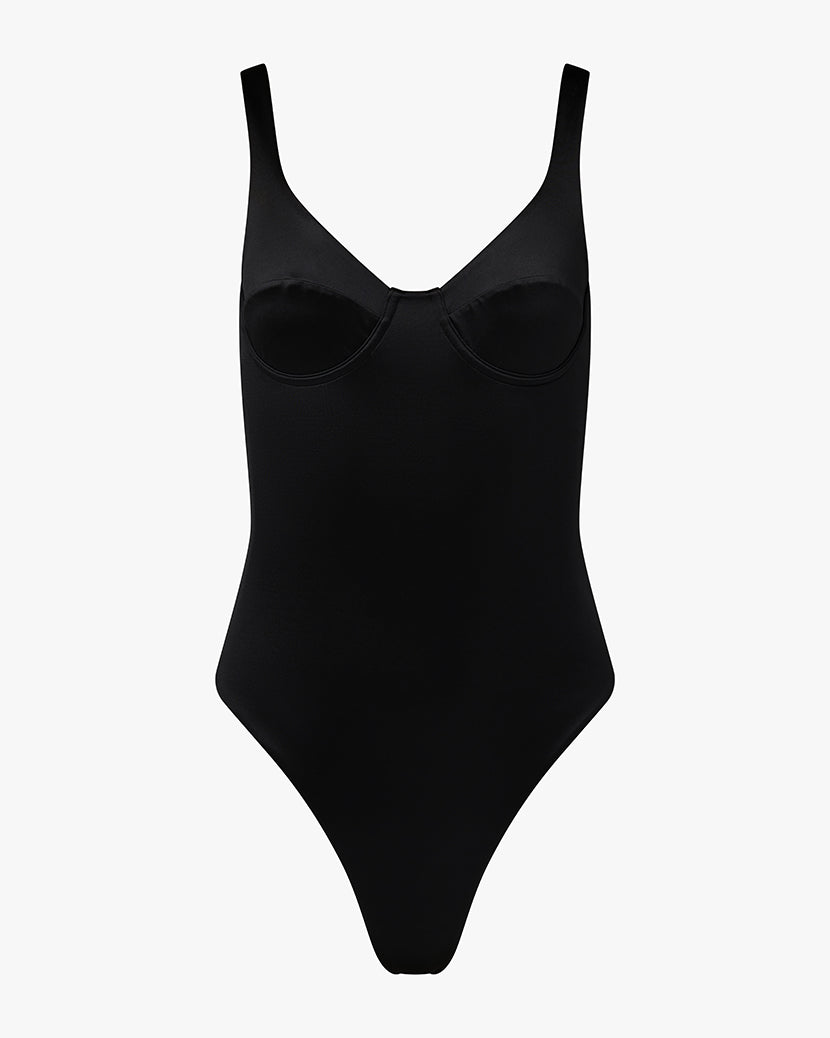 Scoop Underwire One Piece | Black