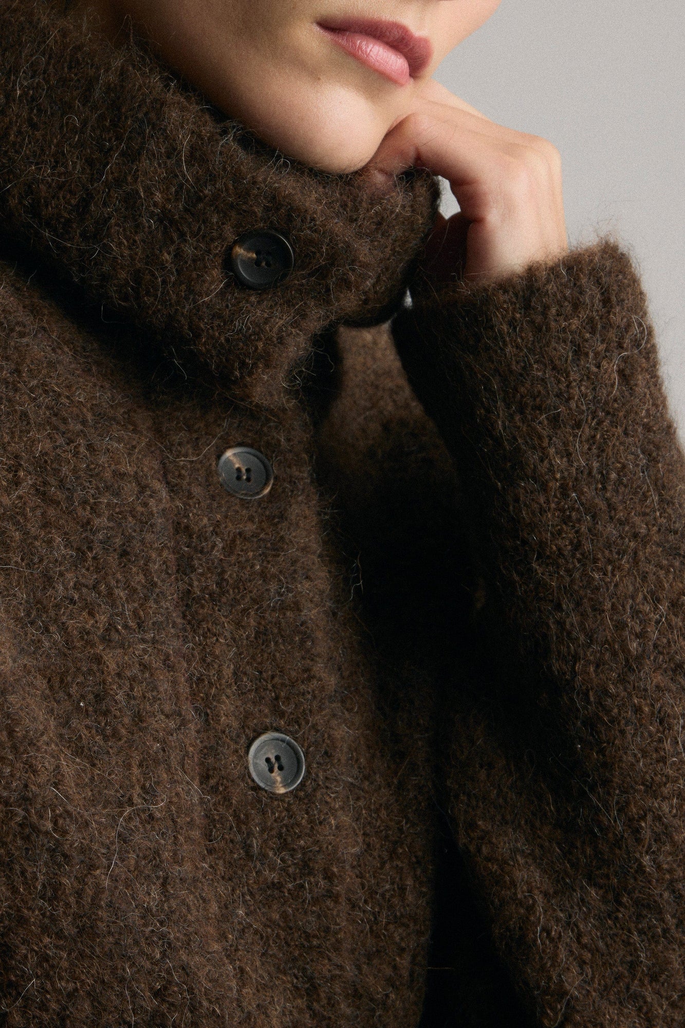 Marije | Sacha Fuzzy Alpaca-Wool Cardigan in Size Small