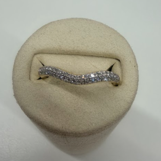 Two Row Merge Ring | 10K Yellow Gold | 0.25 CTW (Approx) White Diamond