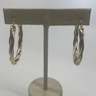 XL Twisted Hoop Earrings | 10K Yellow Gold