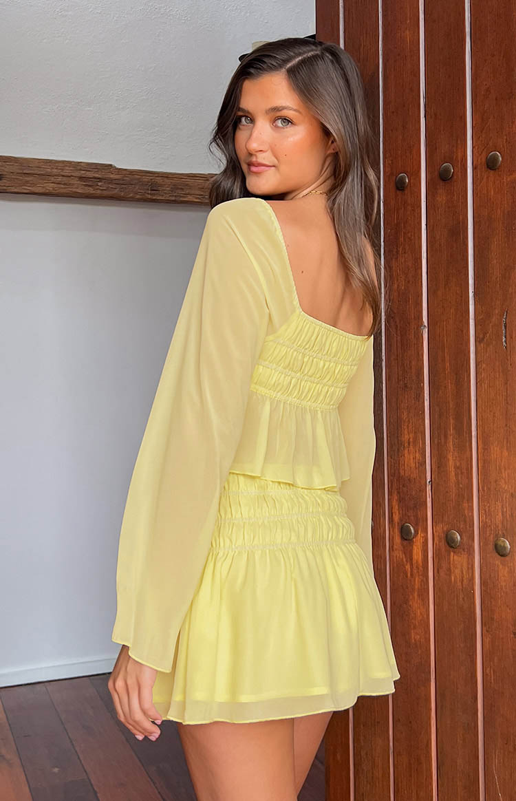 Sean Chiffon Mini Skirt | Yellow