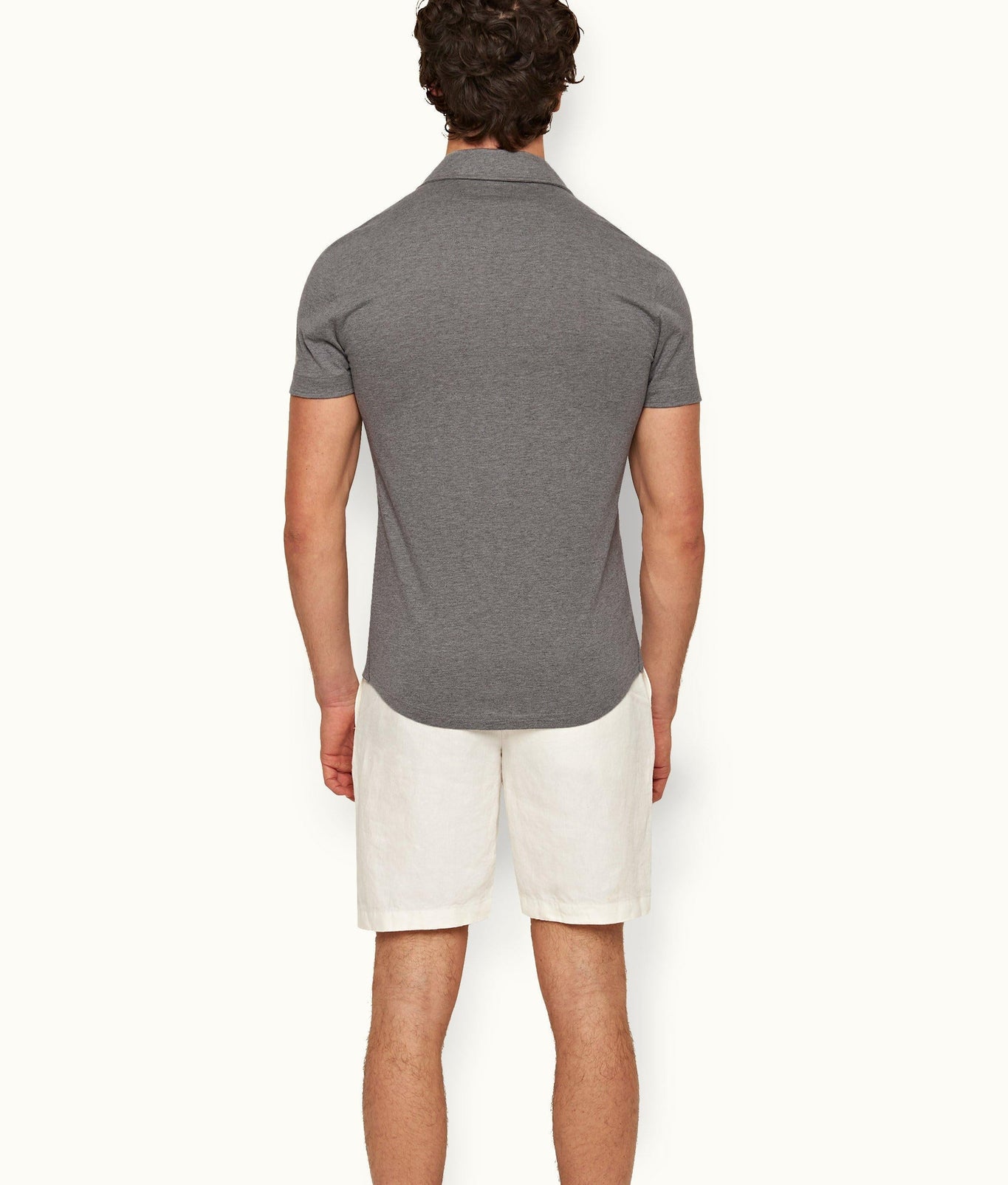 Sebastian Silk Tailored Fit Short-Sleeve Cotton-Silk Polo Shirt | Cinder