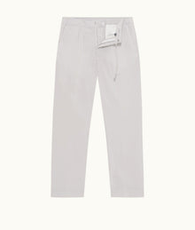 Sedgwick Poplin Tailored Fit Single Pleat Stretch-Cotton Trousers | Oyster Grey