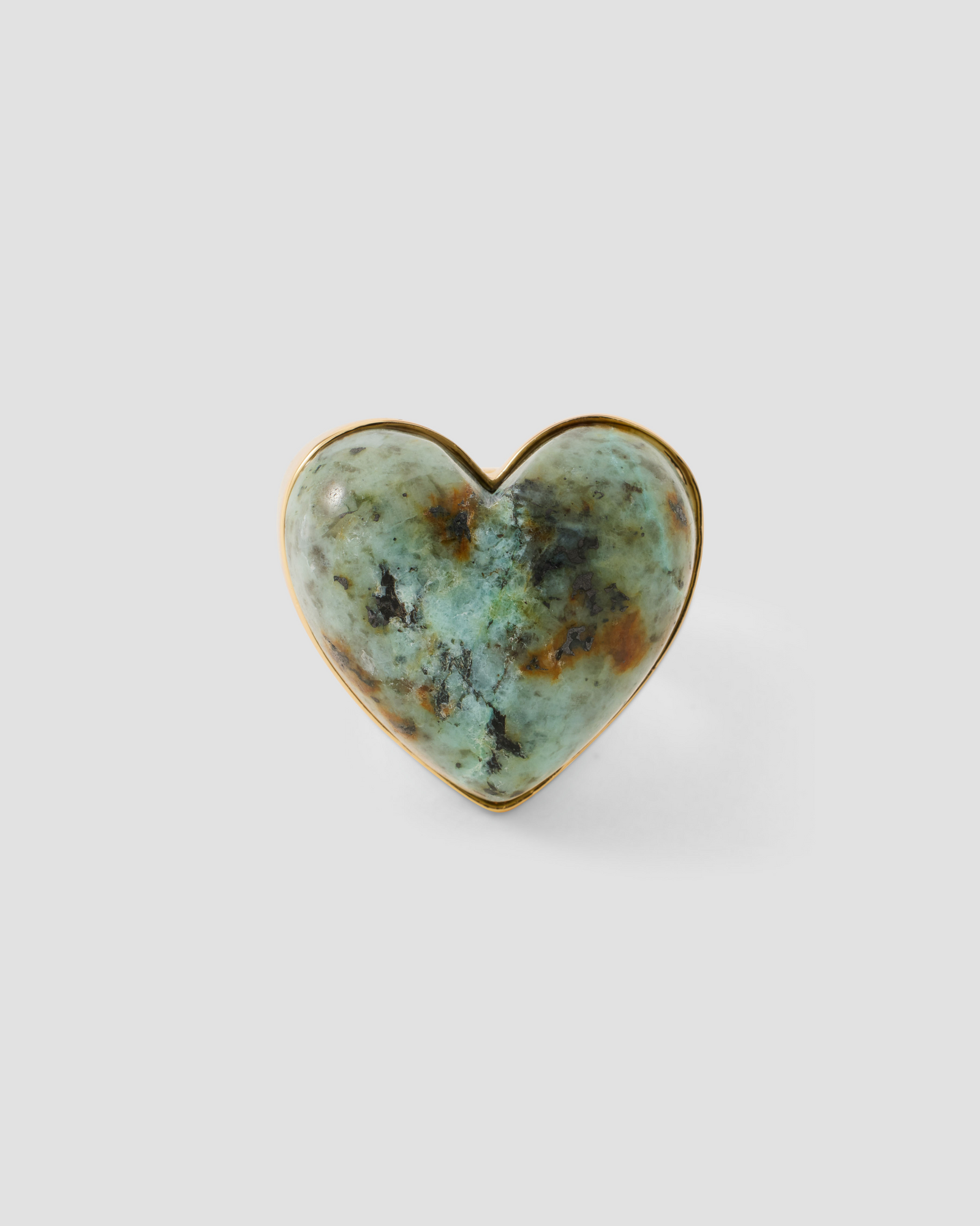 Semi-Precious Heart Ring ring - side view | womens gold rings