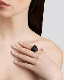 Semi-Precious Heart Ring ring - close-up detail | womens gold rings