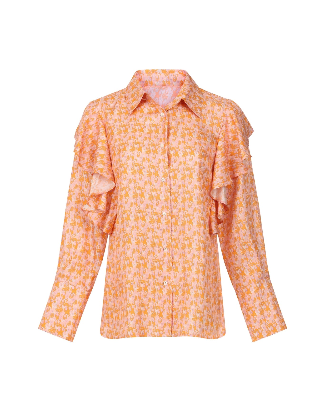 Serenity Silk Ruffle Detail Top | Mini Leopard