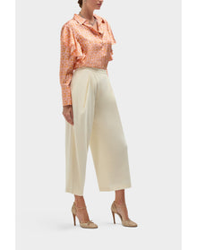 Serenity Silk Ruffle Detail Top | Mini Leopard