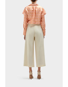 Serenity Silk Ruffle Detail Top | Mini Leopard