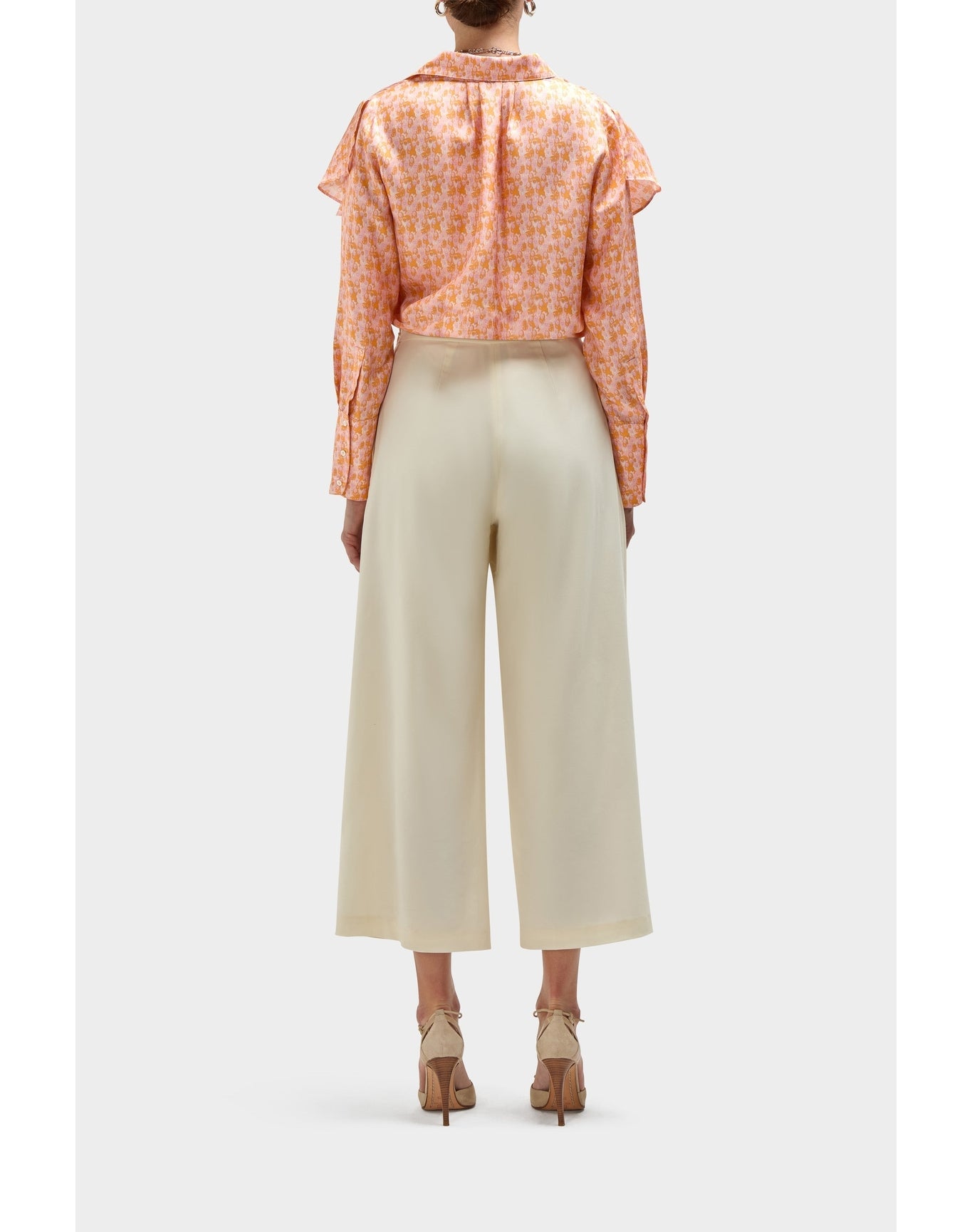 Serenity Silk Ruffle Detail Top | Mini Leopard