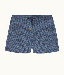 Setter Drawcord Perez Print Shorter-Length Swim Shorts | Springfield Blue