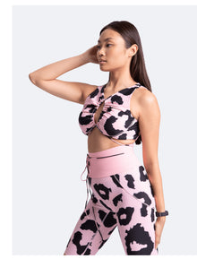Sexy Front-Tie Support Top | Pink Leo