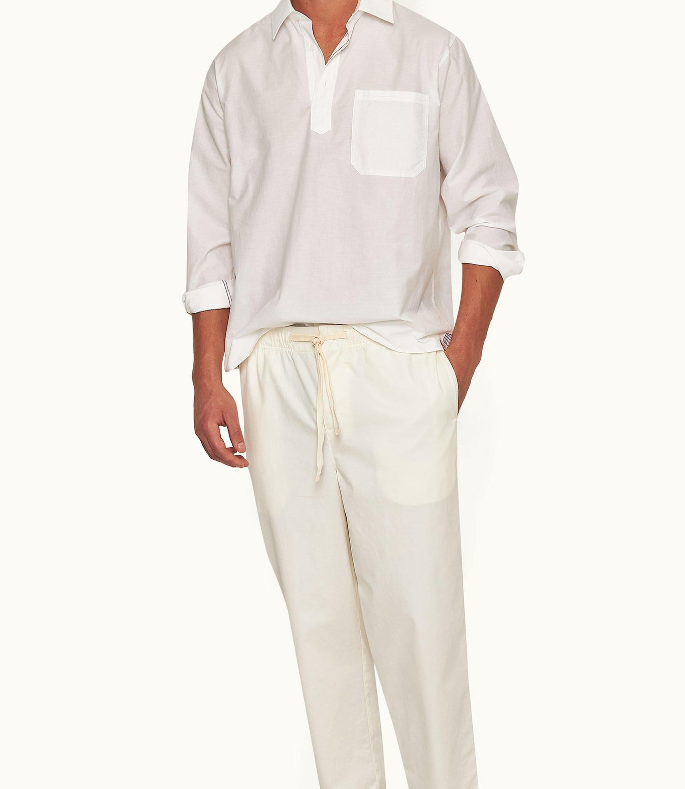 Shanklin Relaxed Fit Overhead Refined Cotton Shirt | White