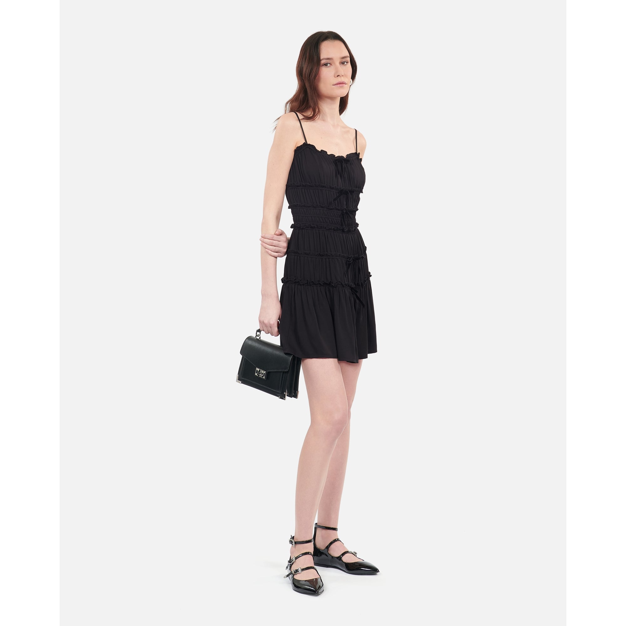 Short Dress With Bows | Women | Black