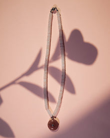 The Cote d'Azur Pendant Necklace | Rose Quartz/Cubic Zirconia | Silver