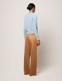 Another Tomorrow Classic Cashmere Crewneck in Light Blue – Cashmere Women's Knitwear