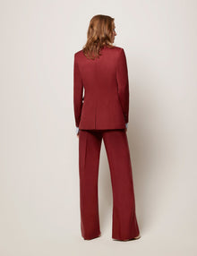 Another Tomorrow Single Button Jacket in Maroon – Wool Women's Jacket