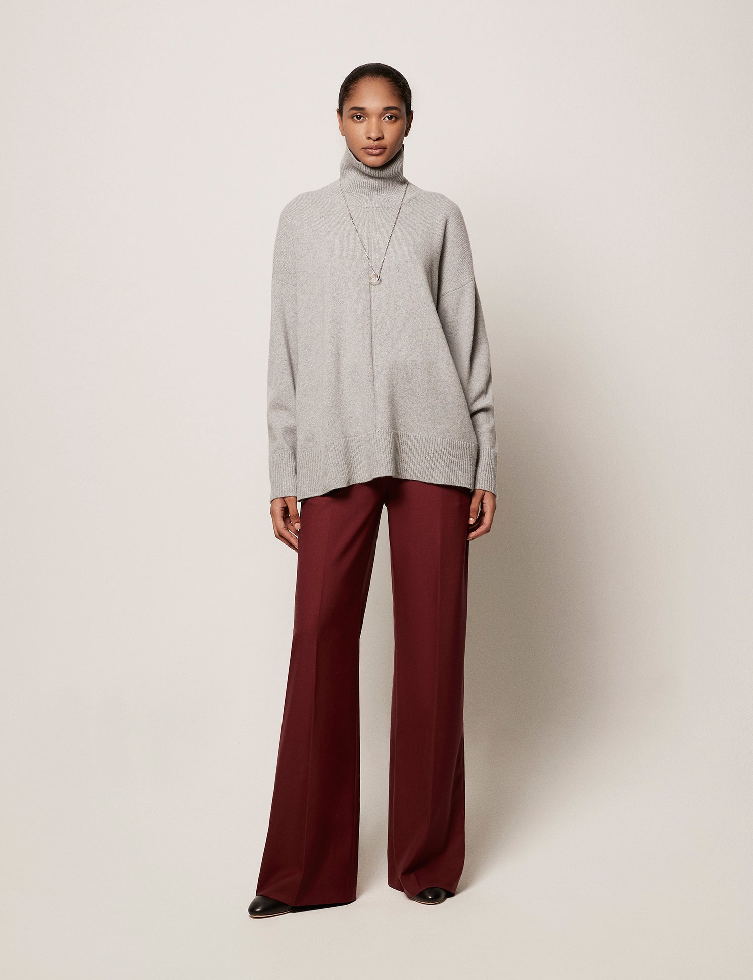Another Tomorrow Cashmere Turtleneck in Heather Grey – Cashmere Women's Knitwear