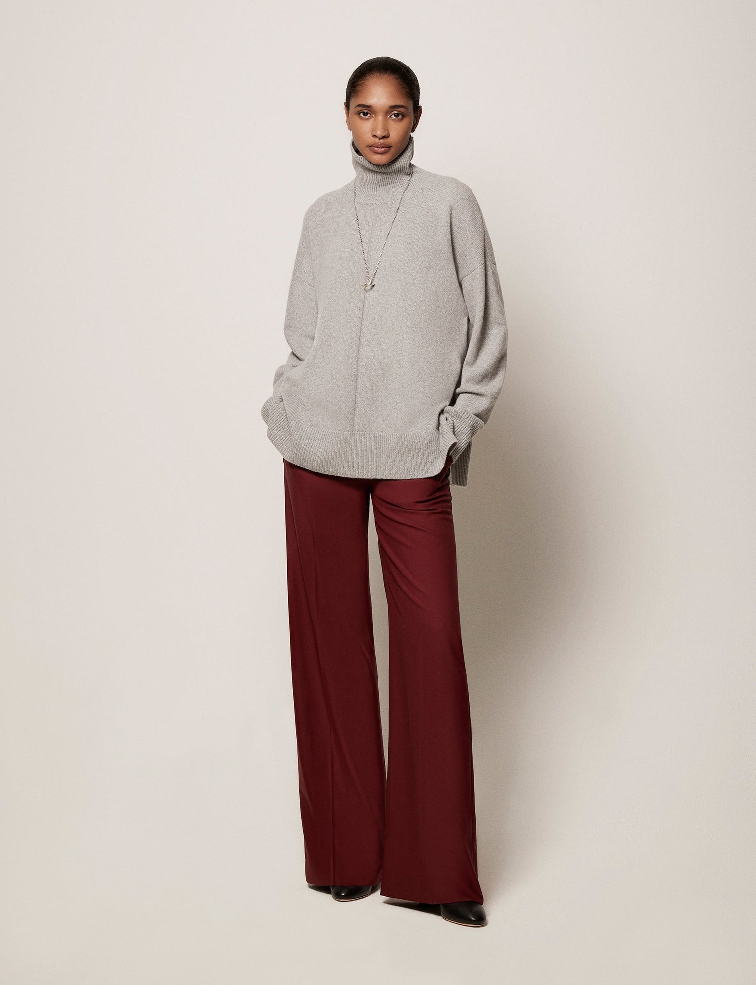 Another Tomorrow Cashmere Turtleneck in Heather Grey – Cashmere Women's Knitwear