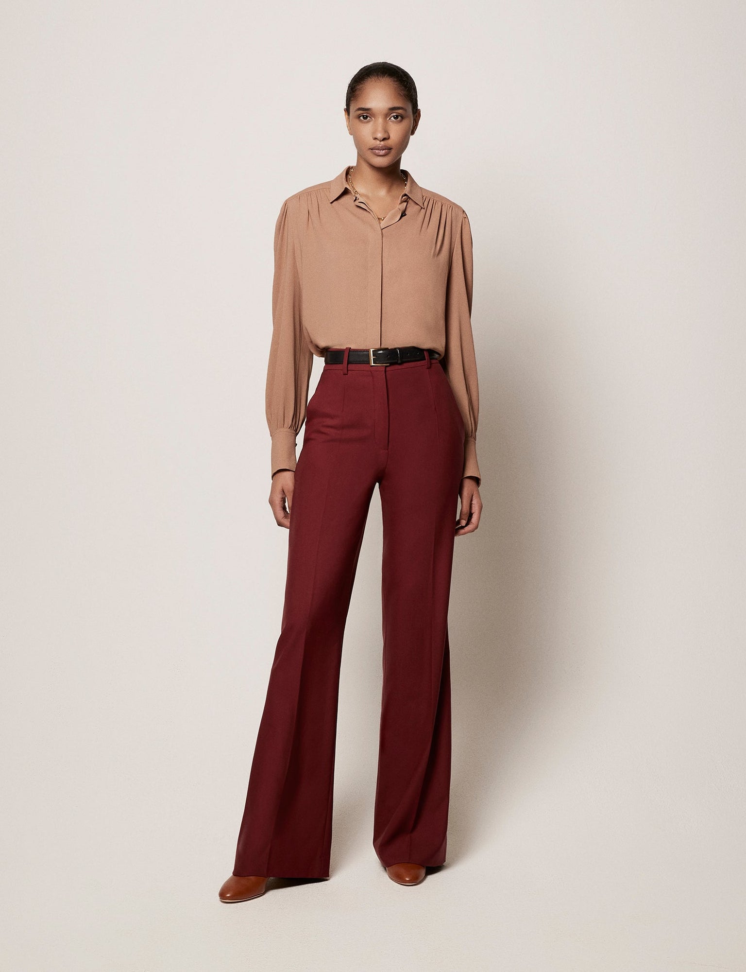 Another Tomorrow Gathered Blouse in Chanterelle – Viscose Women's Top