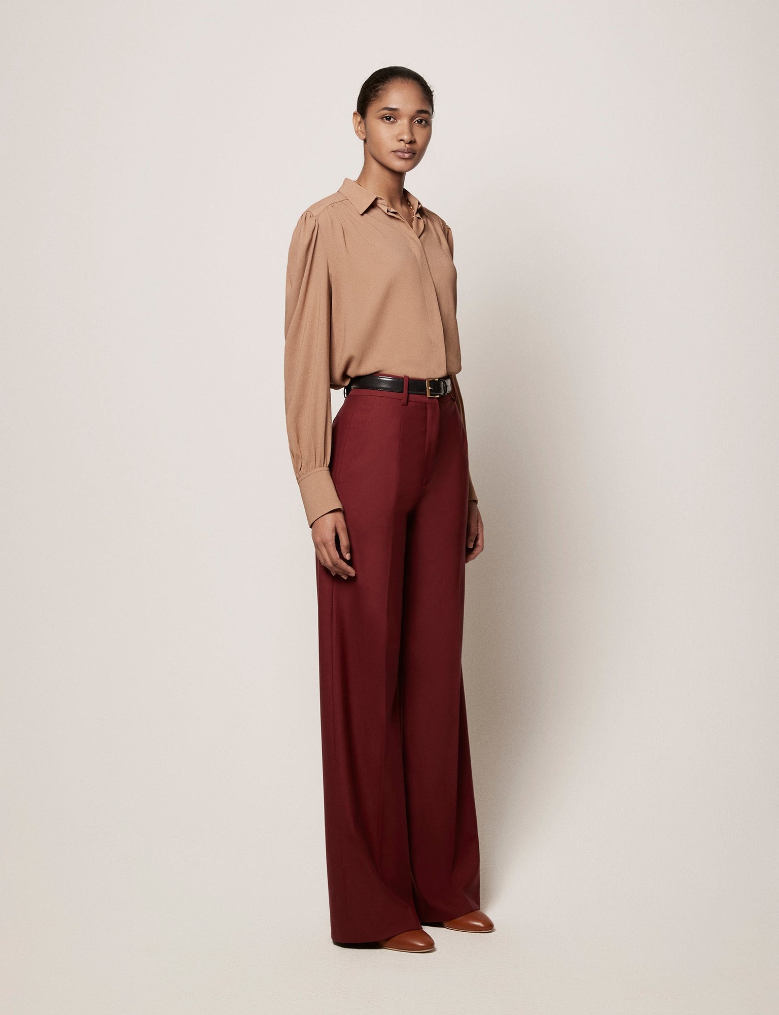 Another Tomorrow Gathered Blouse in Chanterelle – Viscose Women's Top
