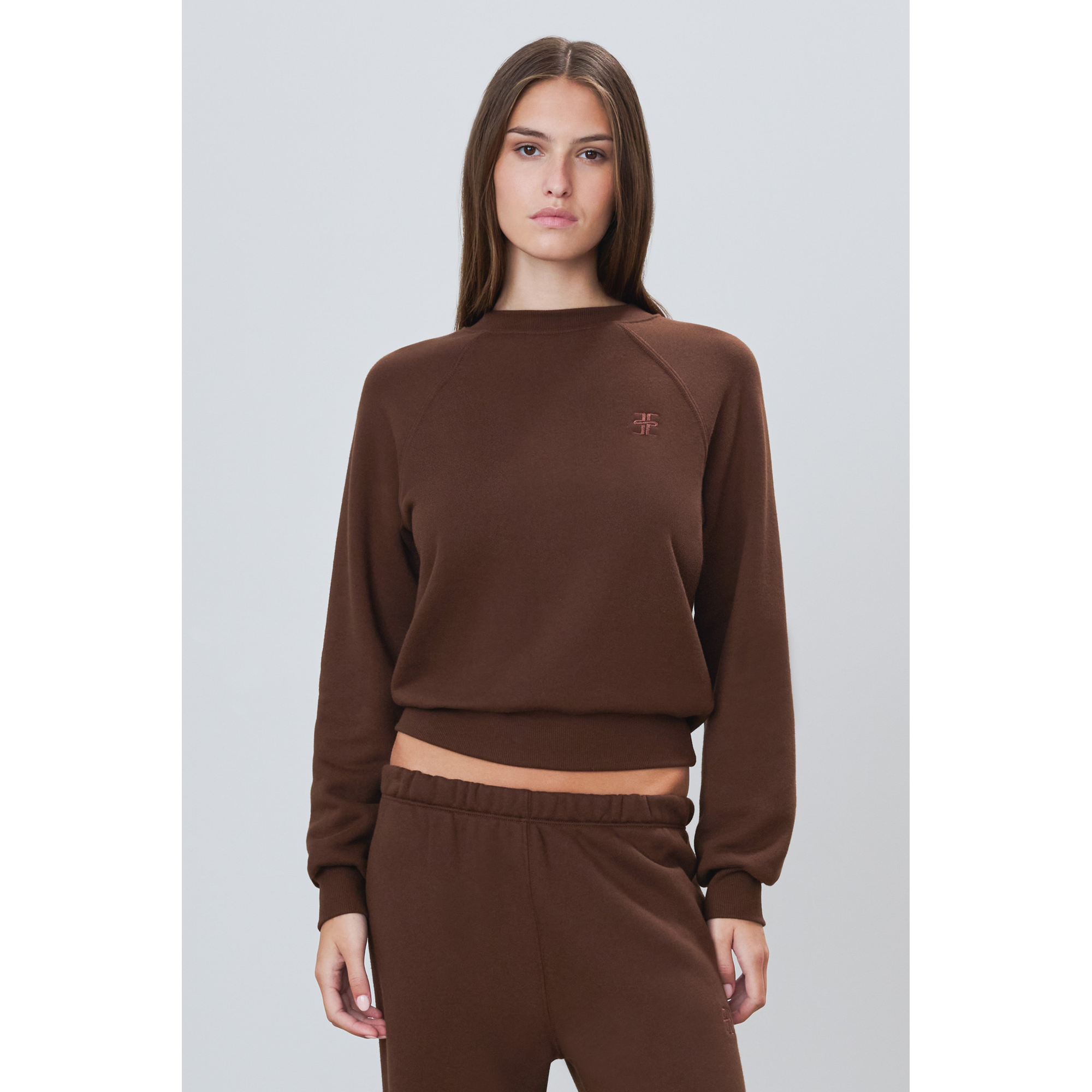 Shrunken Raglan Sweatshirt | Heather Brown