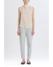 Silky Cowl Neck Top | Champagne