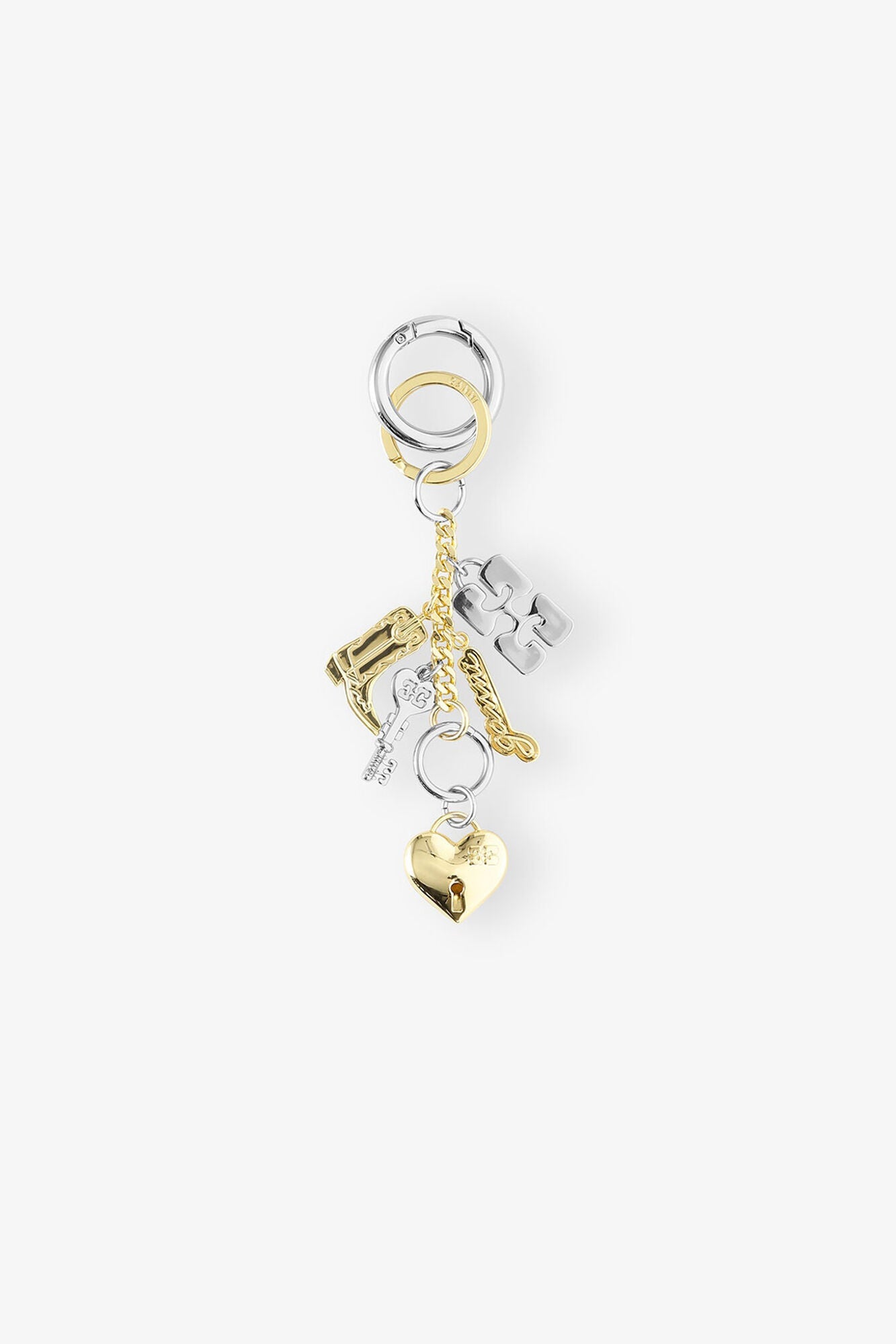 Silver and Gold Bou Charms Keyring | Mixed Colours