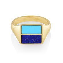 Women | Sky & Sea Inlay Ring | 14k Yellow Gold