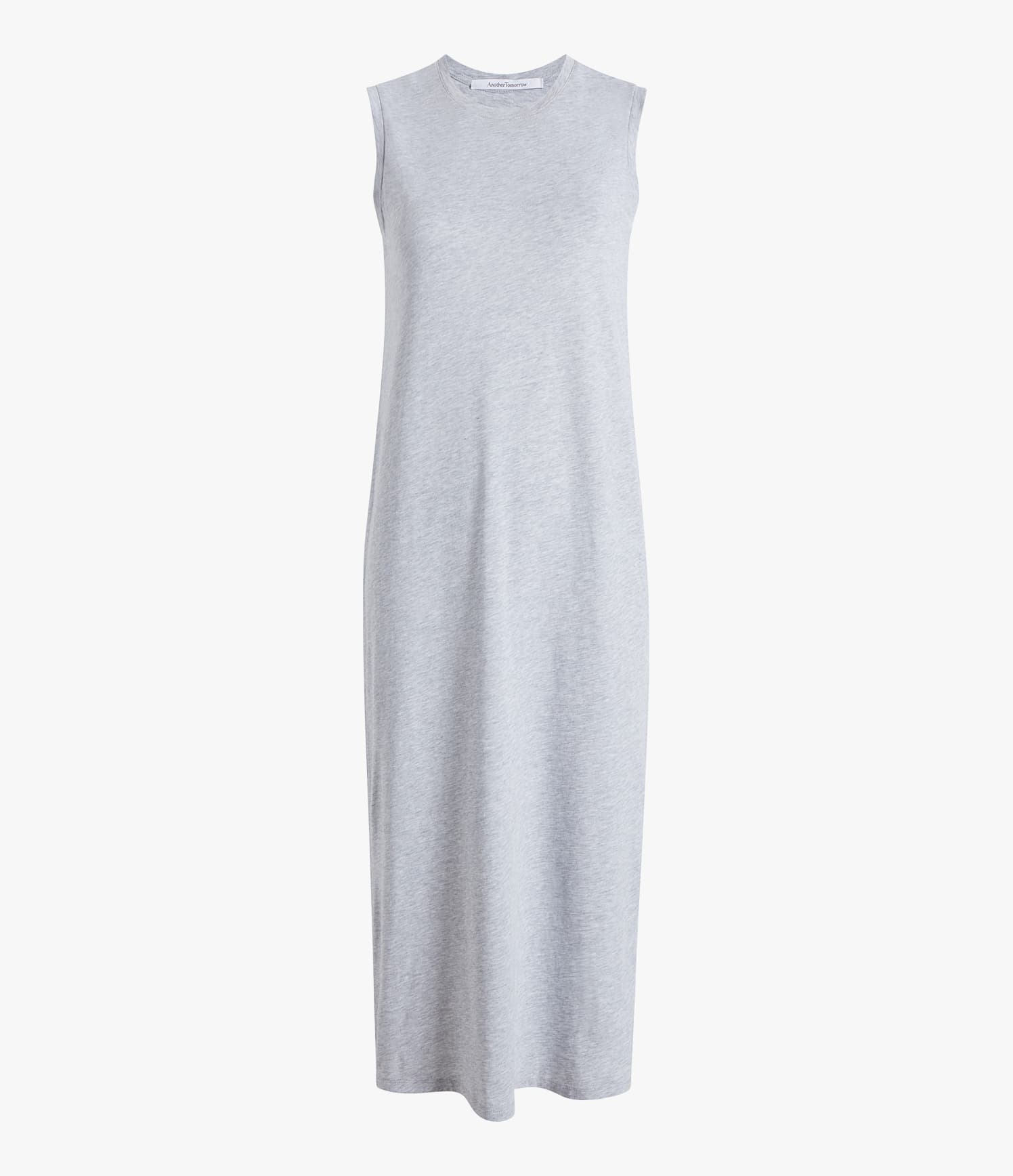 Another Tomorrow Sleeveless Tee Dress in Heather Grey – Cotton Women's Dress