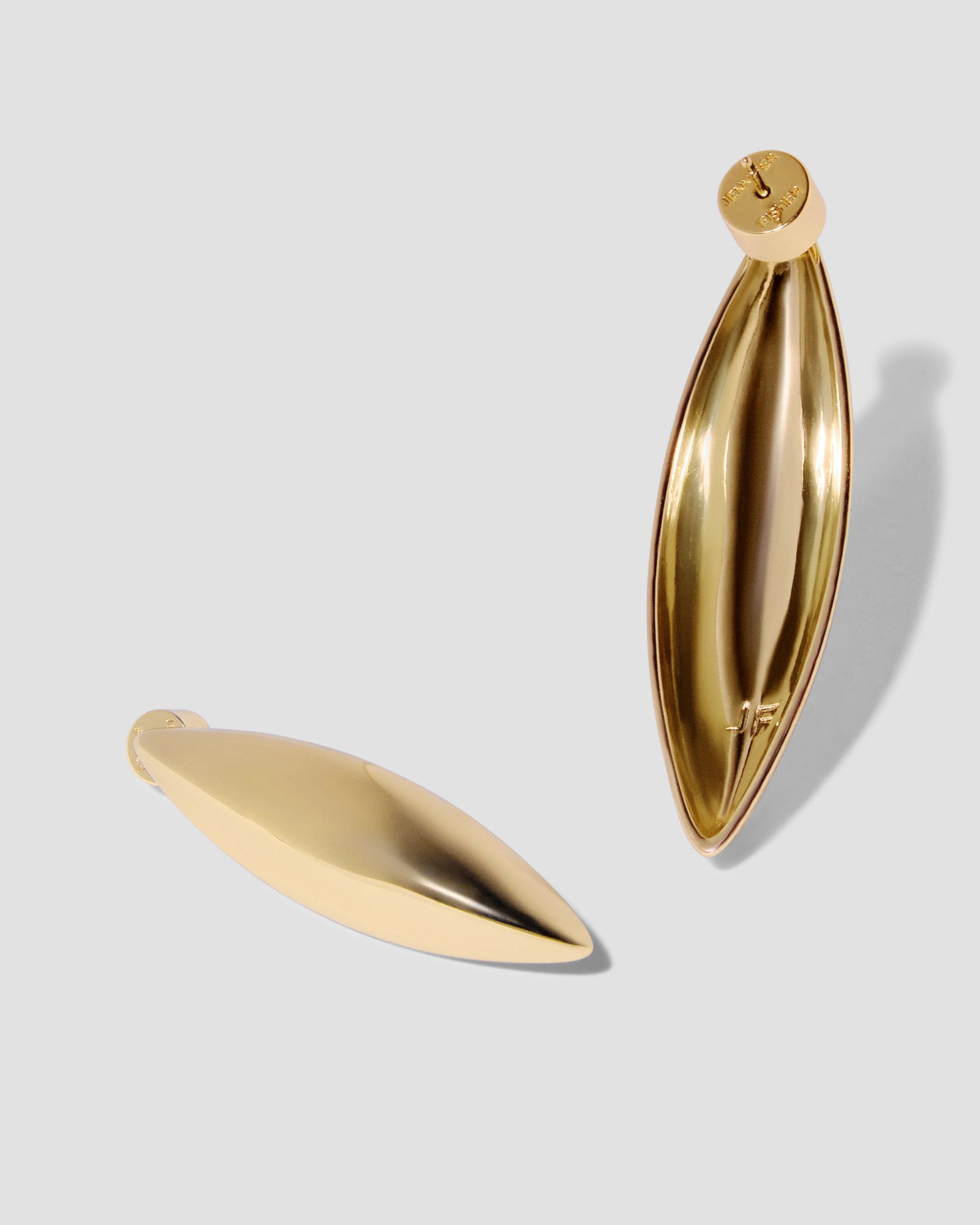 Small Puffy Dagger Earrings earring - front view | 18k gold earrings