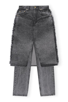 Snow Denim Skirt Jeans | Black Washed