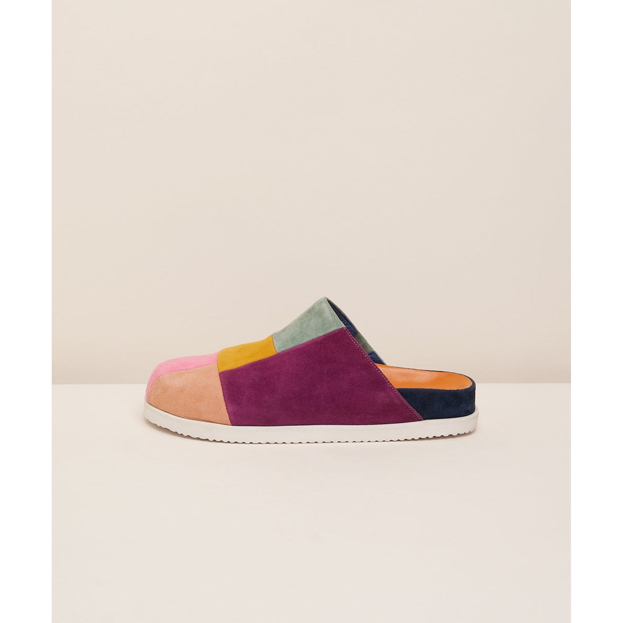 Sparkie Suede patchwork slide clogs | Nassau