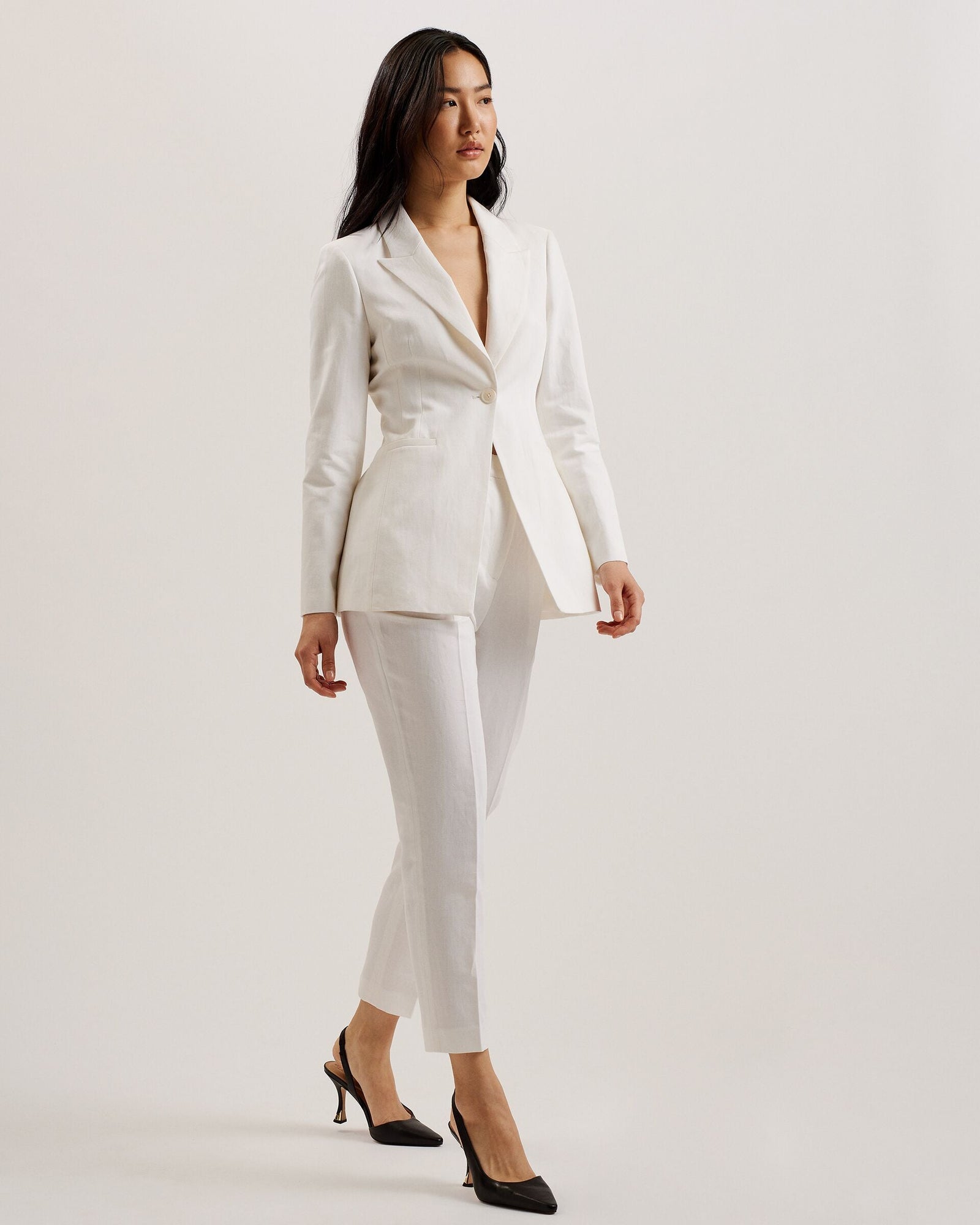 Women | Musubt High Rise Tlr Trousers | White Multi
