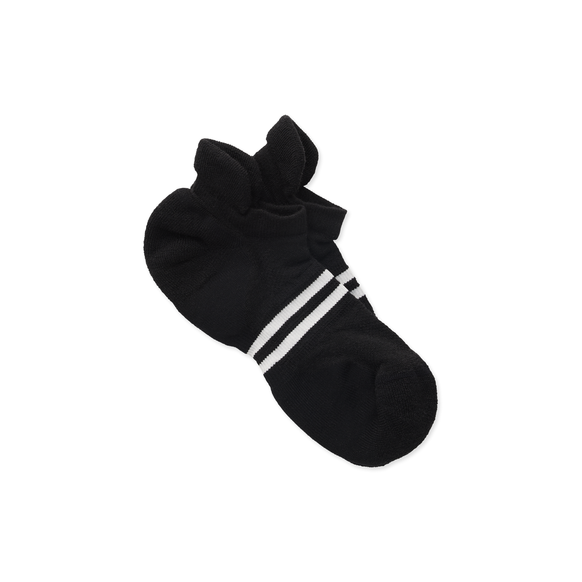 Merino No Show Sock | Black/Ivory