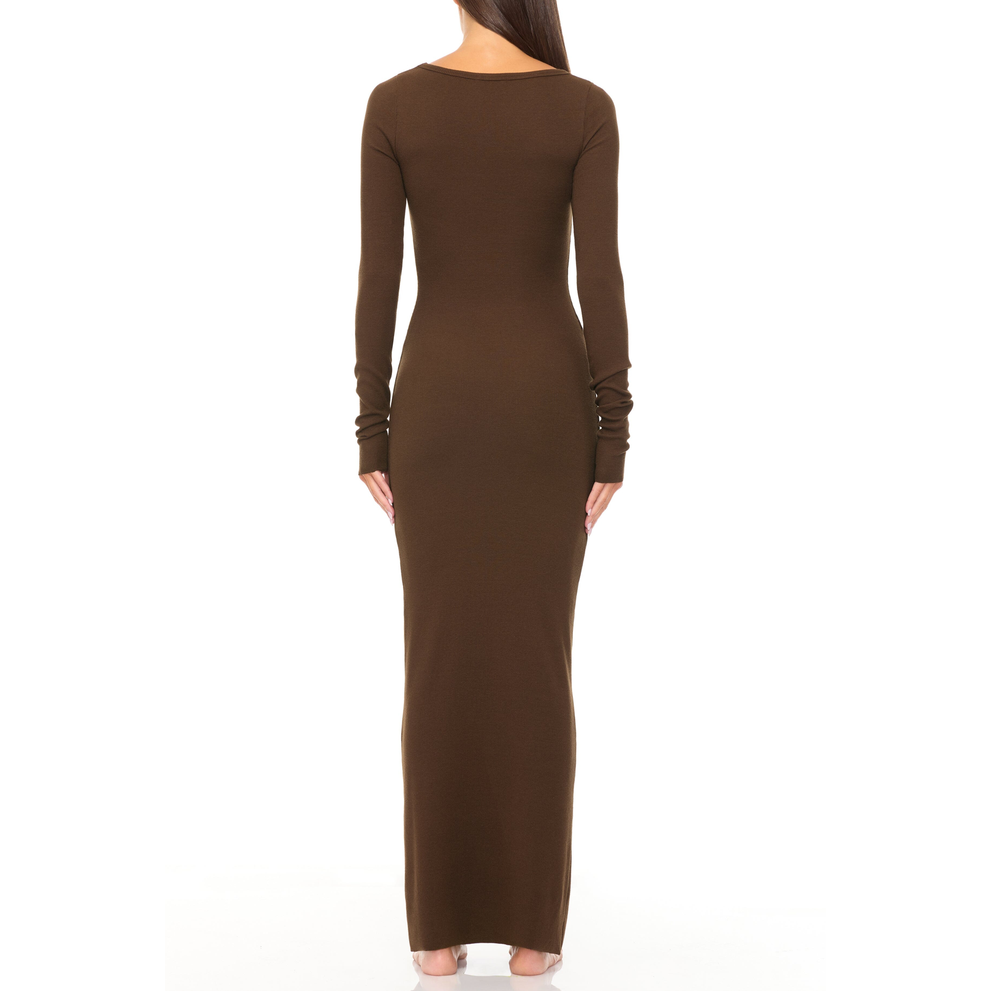 Square Neck Maxi Dress | Chocolate